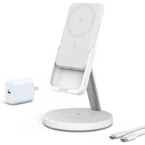 Anker 633 Magnetic Wireless Charger (MagGo) B2C - UK White - Compatible with iPhone 12 & 13 Series