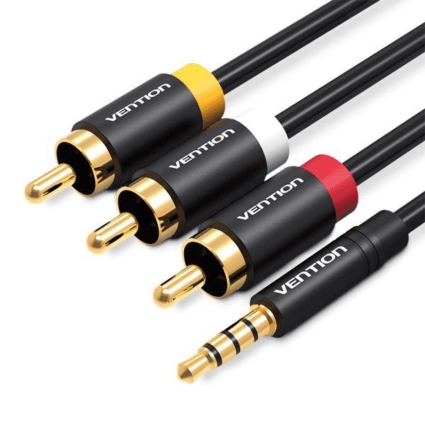 VENTION 3.5MM TO 3RCA AV CABLE 2M BLACK