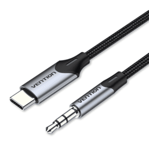 VENTION USB-C MALE TO 3.5MM MALE CABLE 1M GRAY ALUMINUM ALLOY TYPE