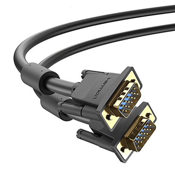 VENTION VGA(3+6) MALE TO MALE CABLE WITH FERRITE CORES 5METER BLACK