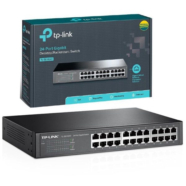 TP-Link 24-Port 10/100/1000Mbps Gigabit Desktop Rackmount Switch - TL-SG1024D