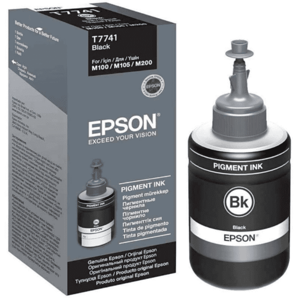 INK CART EPSON T7741 PIGMENT INK BLACK for M100, M105, M200, L605, L655, L1455 - 140ml - C13T77414A
