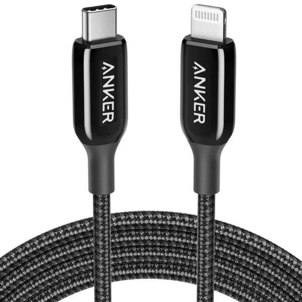 Anker PowerLine+ III USB-C cable with Lightning connector (6ft) - Black (NYLON BRAIDED)
