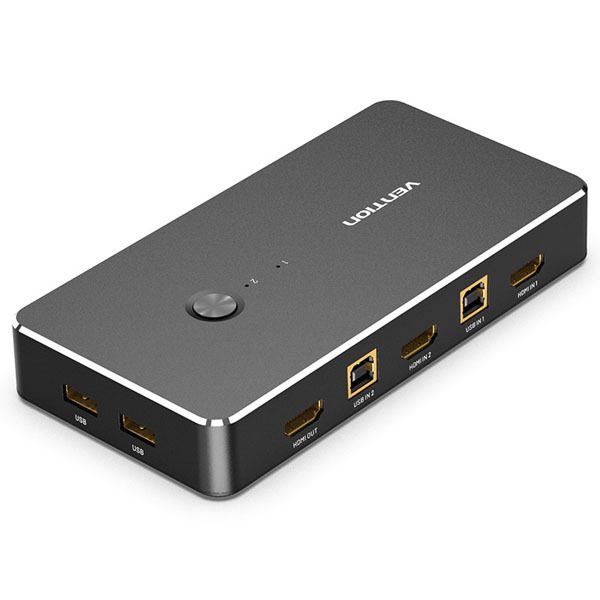 VENTION 2 IN 1 OUT HDMI KVM SWITCH BLACK
