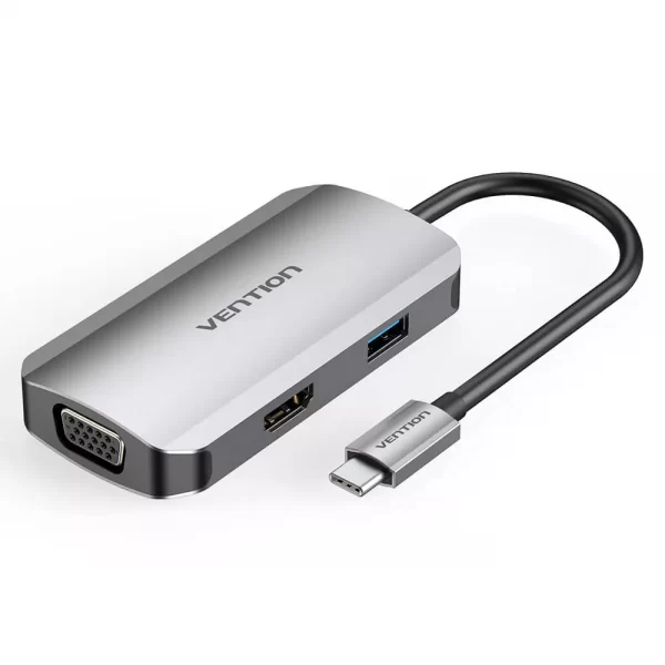 VENTION TYPE C TO MULTI-FUNCTION 4 IN 1 DOCKING STATION TYPE C TO USB 3.0 (1 PORT) + VGA + HDMI + TYPE C PD