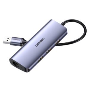 UGREEN USB-C Multifunction Adapter 7 in 1 -CM121 USB-C to 3*USB 3.0 + HDMI + RJ45 + SD/TF Converter (Gray)