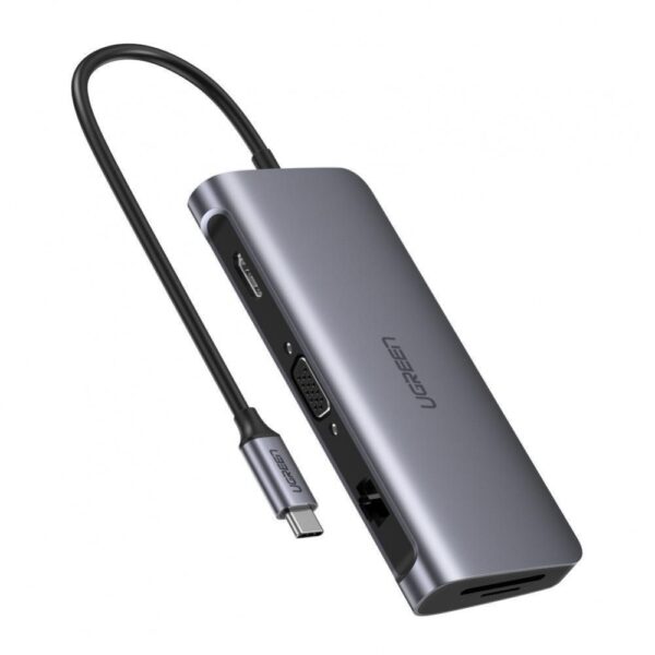 UGREEN USB-C Multifunction Adapter 9 in 1 -CM274 USB-C to HDMI + DP + VGA + 2*USB3.0 + RJ45(Gigabit) + SD/TF + USB-C PD (5G&4K 60Hz)